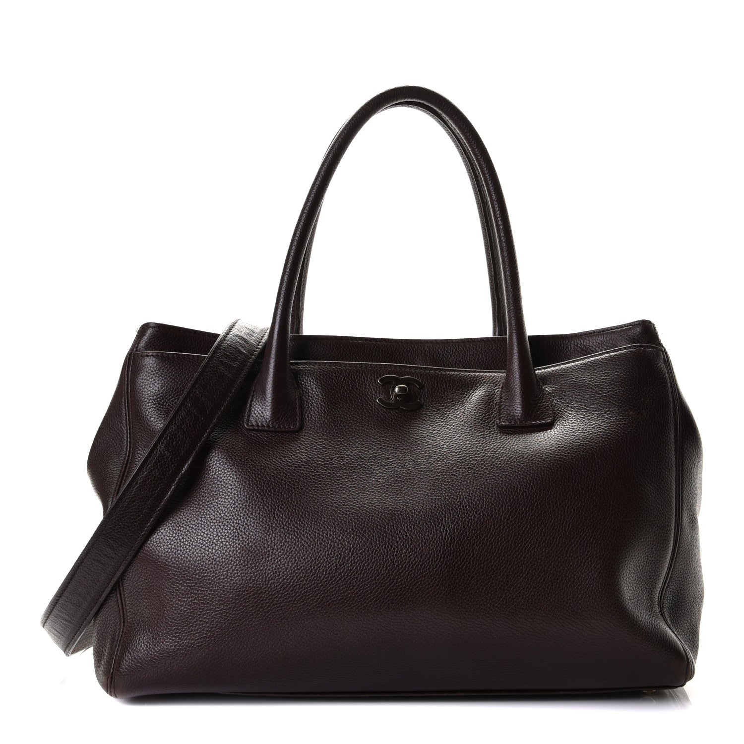 Chanel Calfskin Cerf Executive Shopper Tote Brown 1 of 11