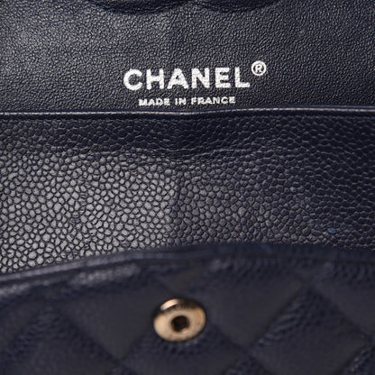 Chanel Caviar Quilted Medium Double Flap Dark Blue 18 of 18