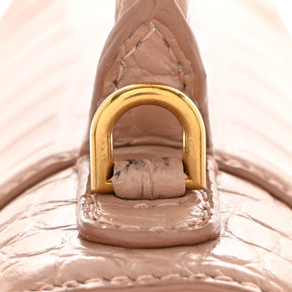 Balenciaga Shiny Calfskin Crocodile Embossed Small Hourglass Top Handle Bag Nude Beige 13 of 13