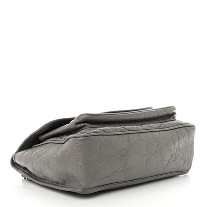 Saint Laurent Crinkled Calfskin Matelasse Monogram Medium Niki Chain Satchel Fog 4 of 13