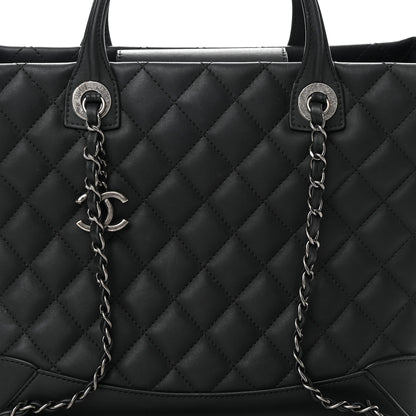 Chanel Calfskin Quilted Small Easy Shopping Tote Black 7 of 13