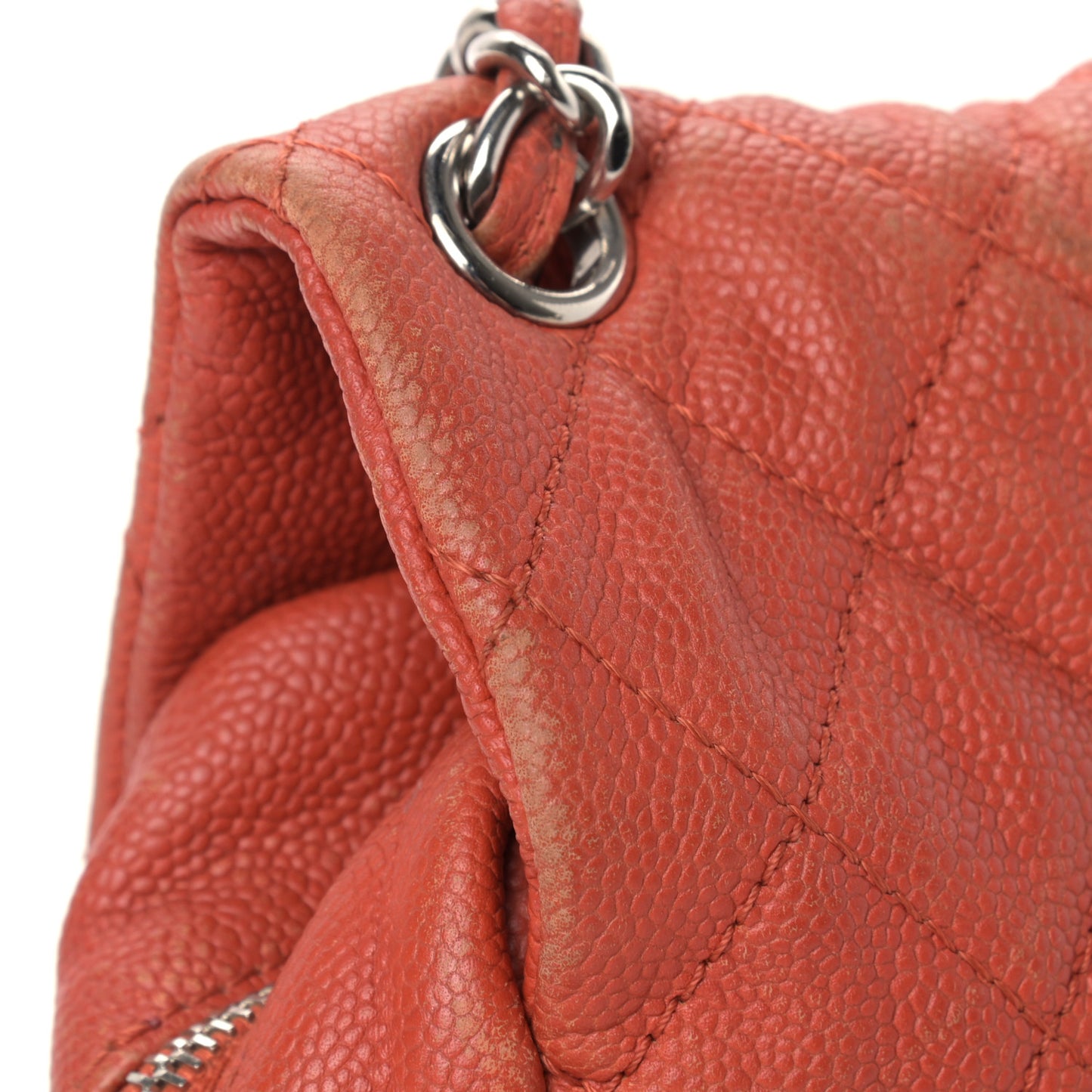 Caviar Quilted Medium Casual Journey Flap Red
