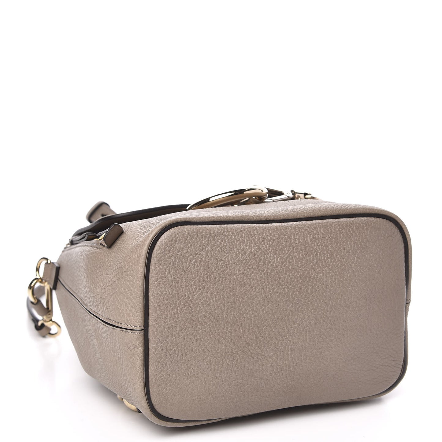 Suede Calfskin Small Faye Backpack Motty Grey