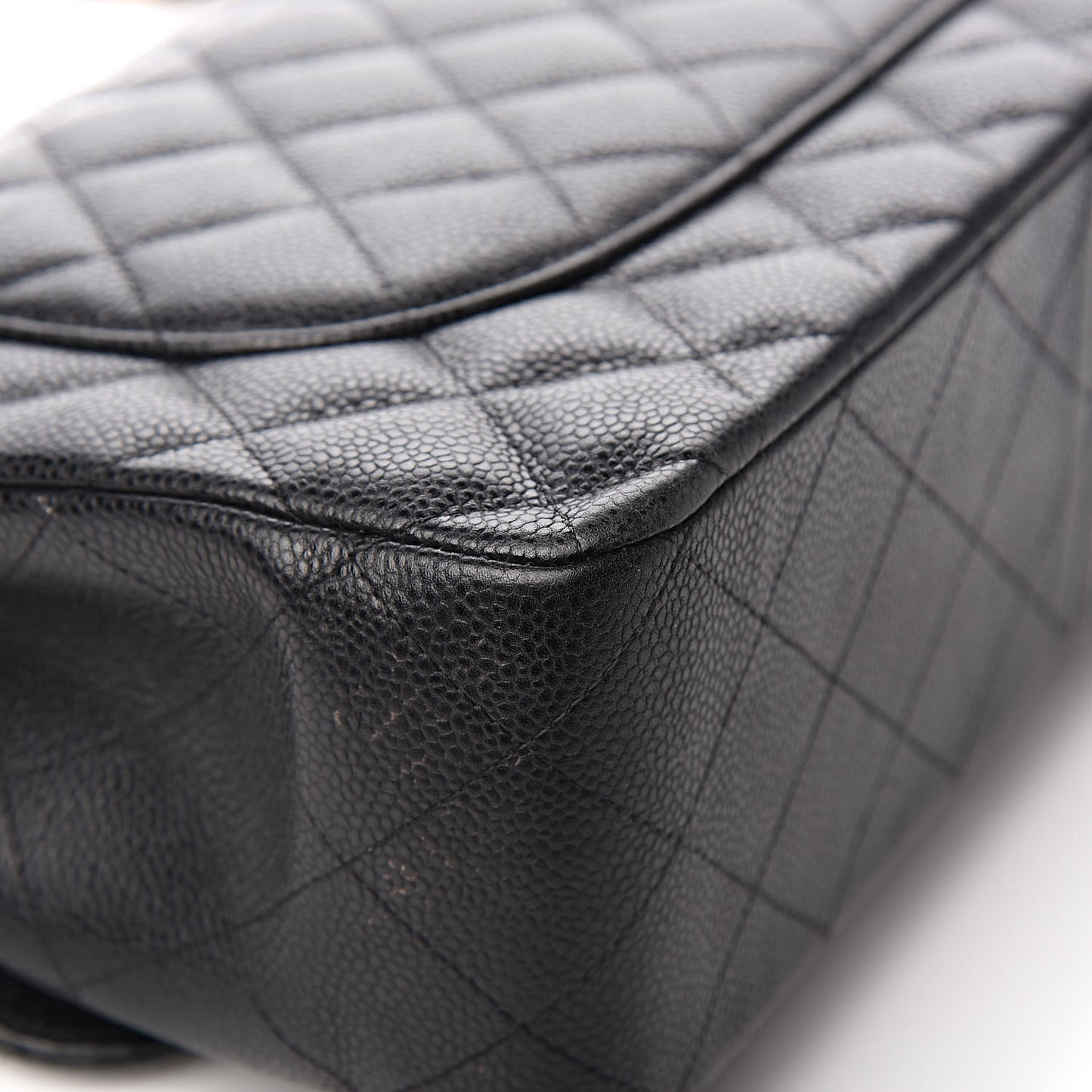 Caviar Quilted Jumbo Double Flap Black