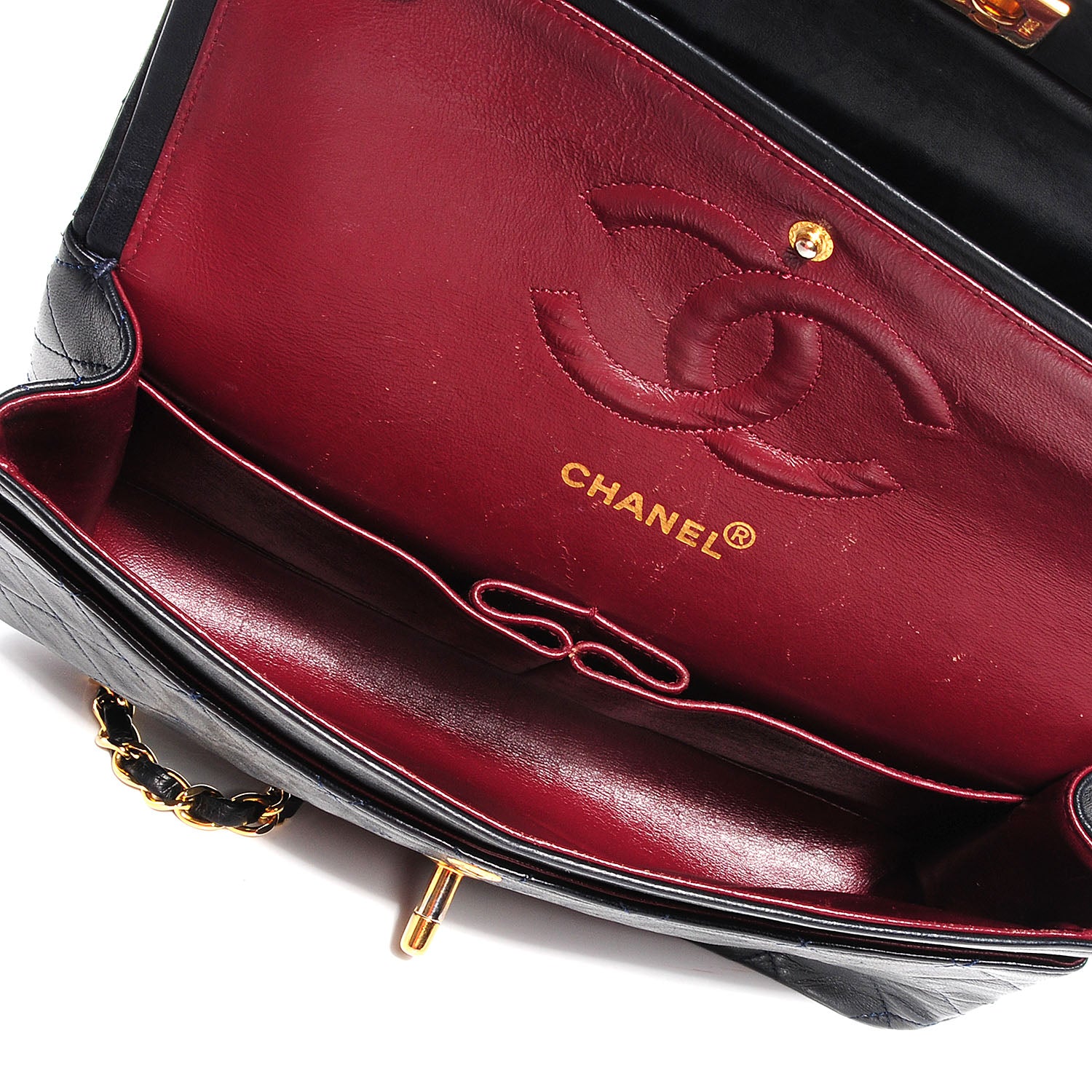 Chanel Lambskin Quilted Medium Double Flap Navy 8 of 8
