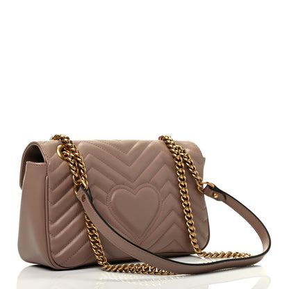 Gucci Calfskin Matelasse Small GG Marmont Shoulder Bag Porcelain Rose 3 of 9