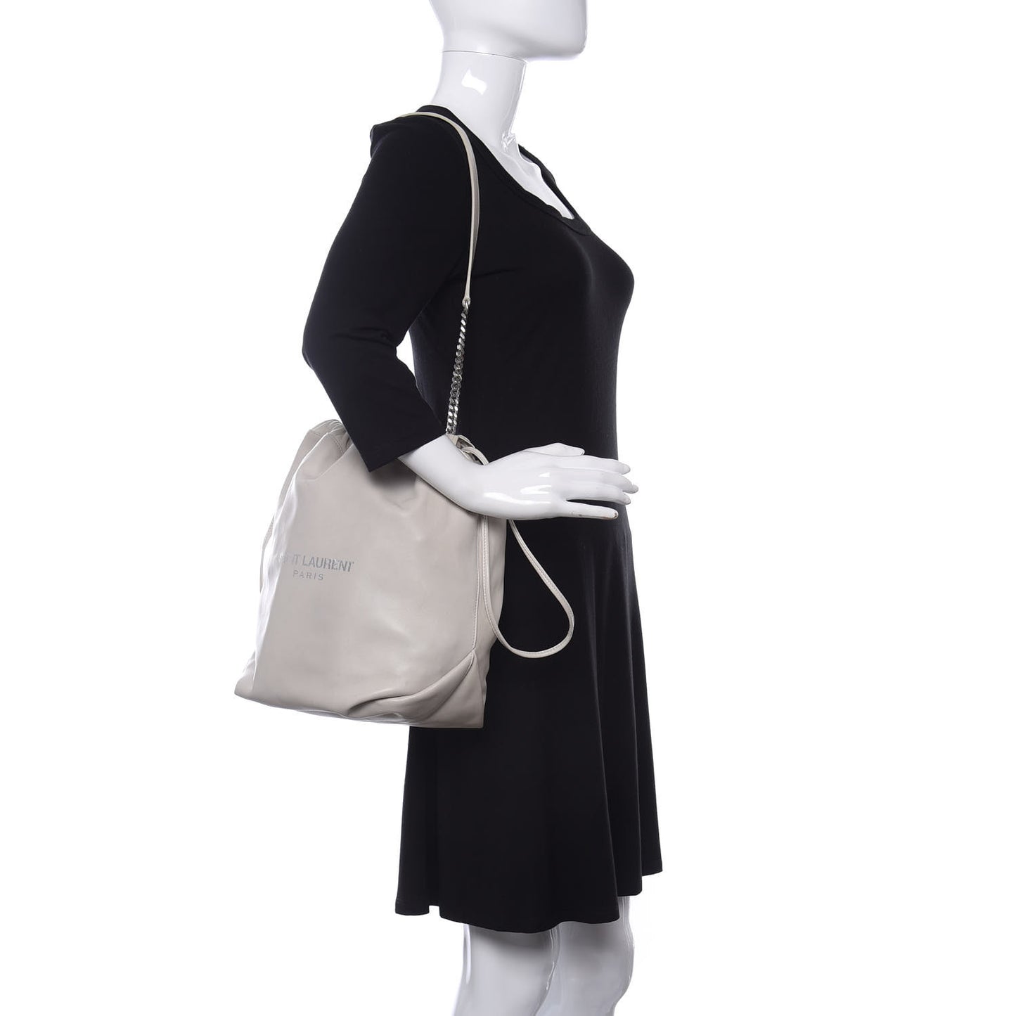 Lambskin Teddy Drawstring Bag Crema Soft