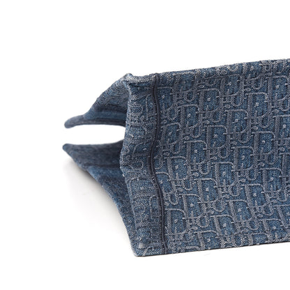 Christian Dior Oblique Denim Book Tote Denim Blue 6 of 8
