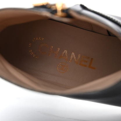 Chanel Patent Short Ankle Boots 38.5 Black 6 of 12