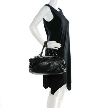 Chanel Lambskin Quilted Country Club Bowler Black 2 of 8