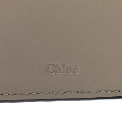 Chloe Calfskin Suede Circle C Compact Wallet Pastel Grey 5 of 7