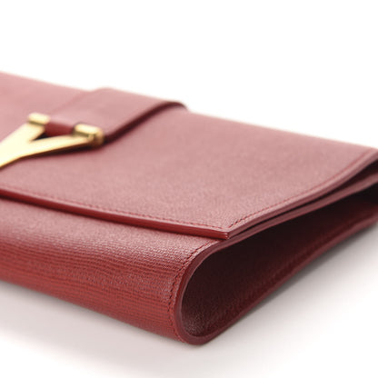 Saint Laurent Calfskin Classic Y Ligne Clutch Red 7 of 10