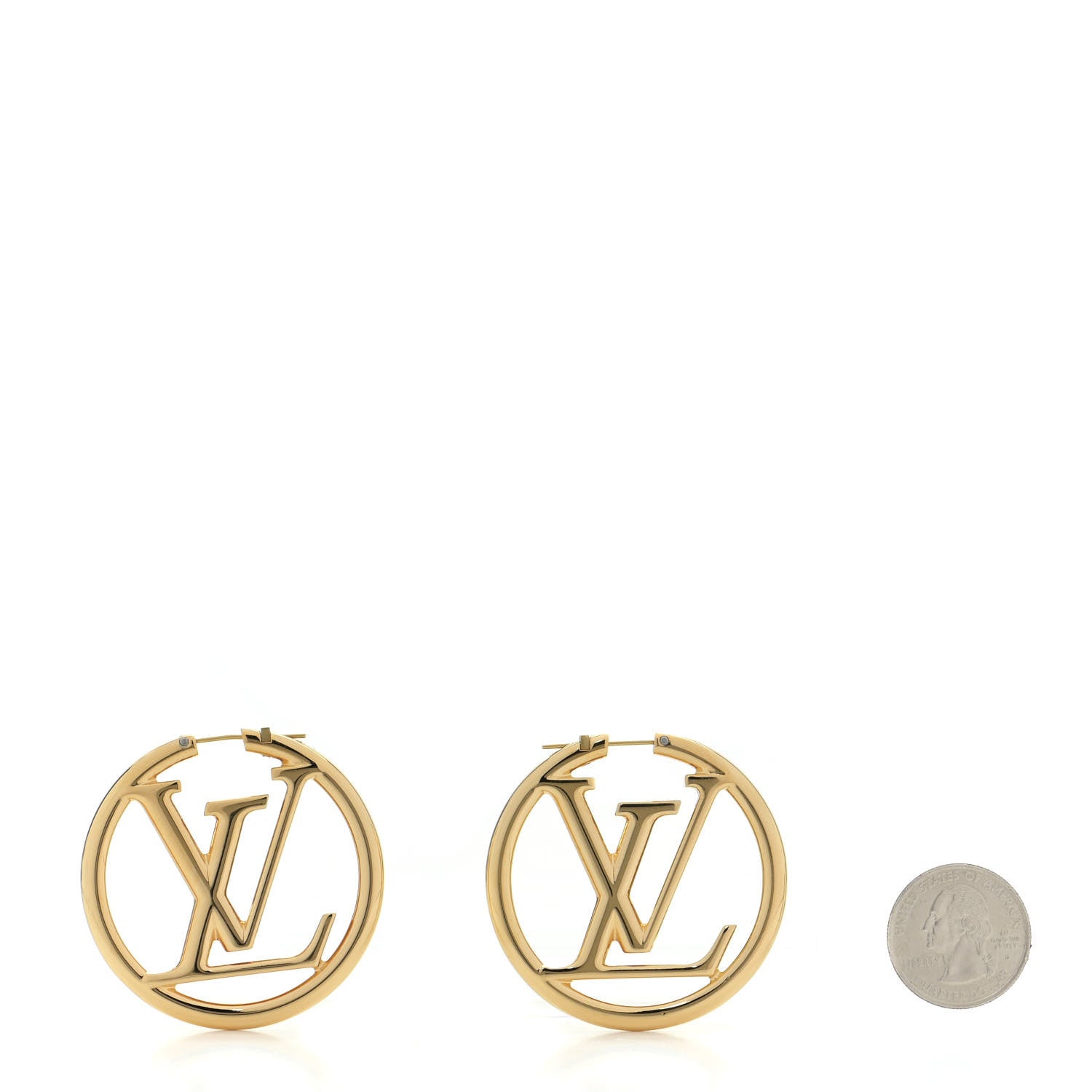 Louis Vuitton Metal Louise Hoop Earrings Gold 2 of 7