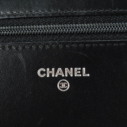 Chanel Lambskin Quilted Boy Wallet On Chain WOC Black 6 of 8