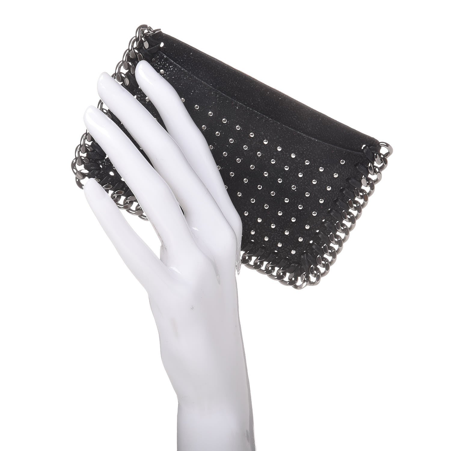 Stella McCartney Shaggy Deer Studded Falabella Card Case Black 2 of 7