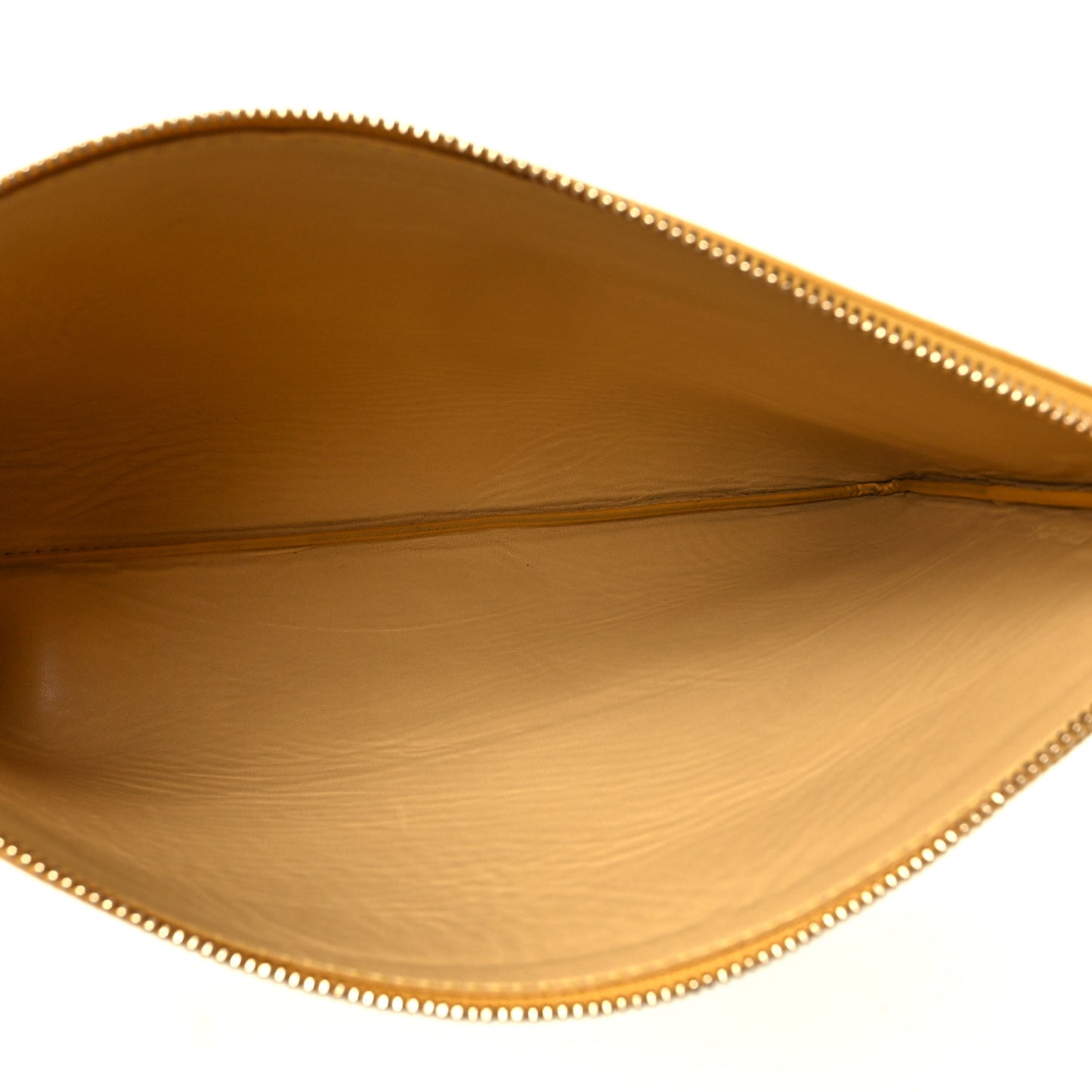 Lambskin Bi-Color Solo Clutch Pouch Sun Yellow Black