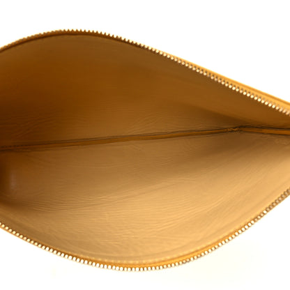 Celine Lambskin Bi-Color Solo Clutch Pouch Sun Yellow Black 5 of 8