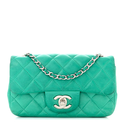 Chanel Lambskin Quilted Extra Mini Rectangular Flap Green 1 of 11