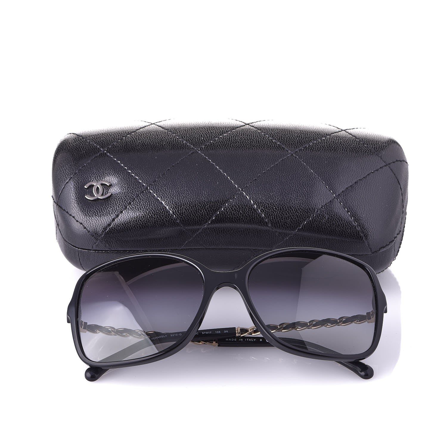 Chanel Lambskin Square Chain Sunglasses 5210-Q Black 9 of 9