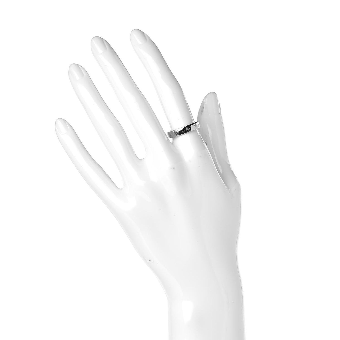 18K White Gold Happy Birthday 4mm Band 53 6.5