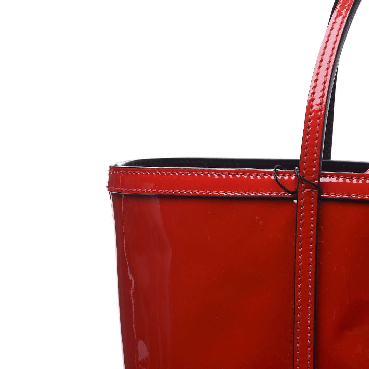 Vernice Vitello Shopping Tote Red