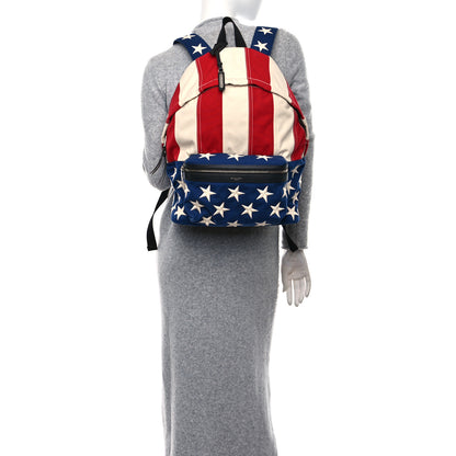 Saint Laurent Canvas American Flag Backpack Red White Blue 3 of 9