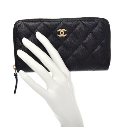 Chanel Caviar Quilted Medium Zip Around Wallet Black 2 of 11
