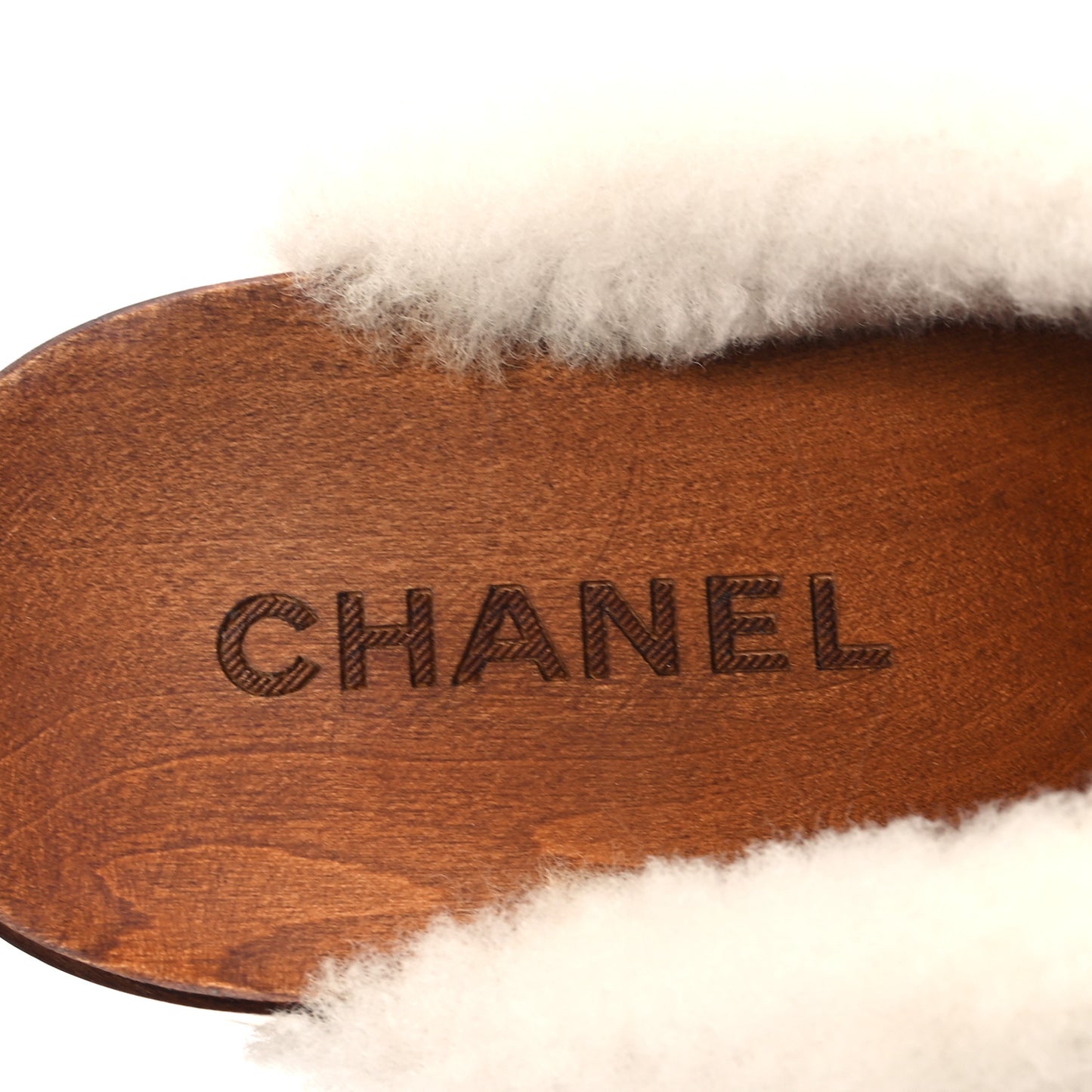 Suede Shearling CC Clogs 37 Beige