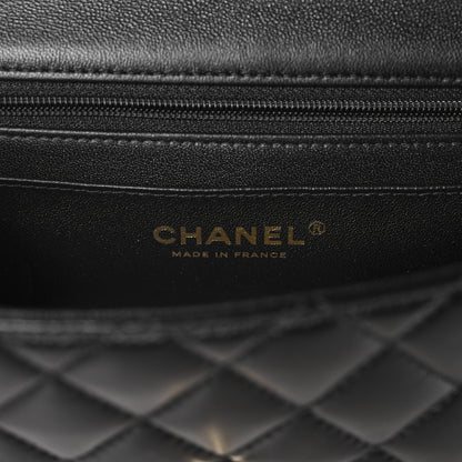 Chanel Lambskin Quilted Mini Lion Charm Top Handle Rectangular Flap Black 6 of 11