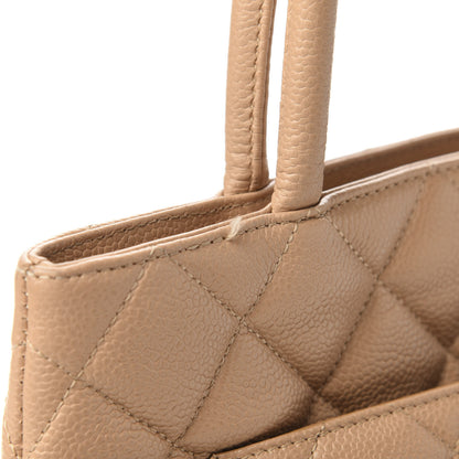 Chanel Caviar Quilted Medallion Tote Beige 13 of 14