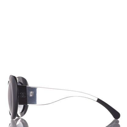 Chanel Signature Oval Polarized Sunglasses 5265 Black 2 of 8