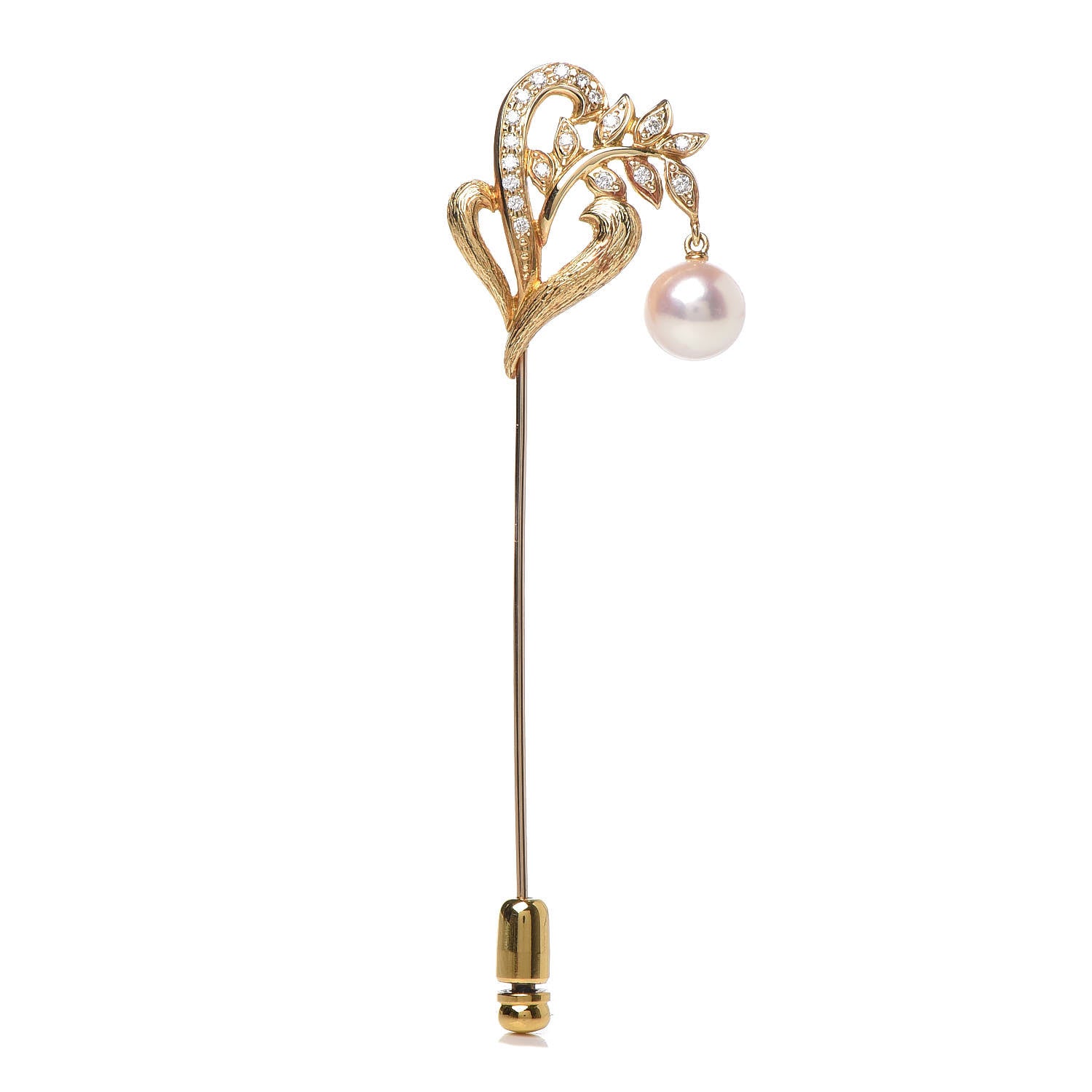 Mikimoto 18K Yellow Gold Pearl Brooch 1 of 5
