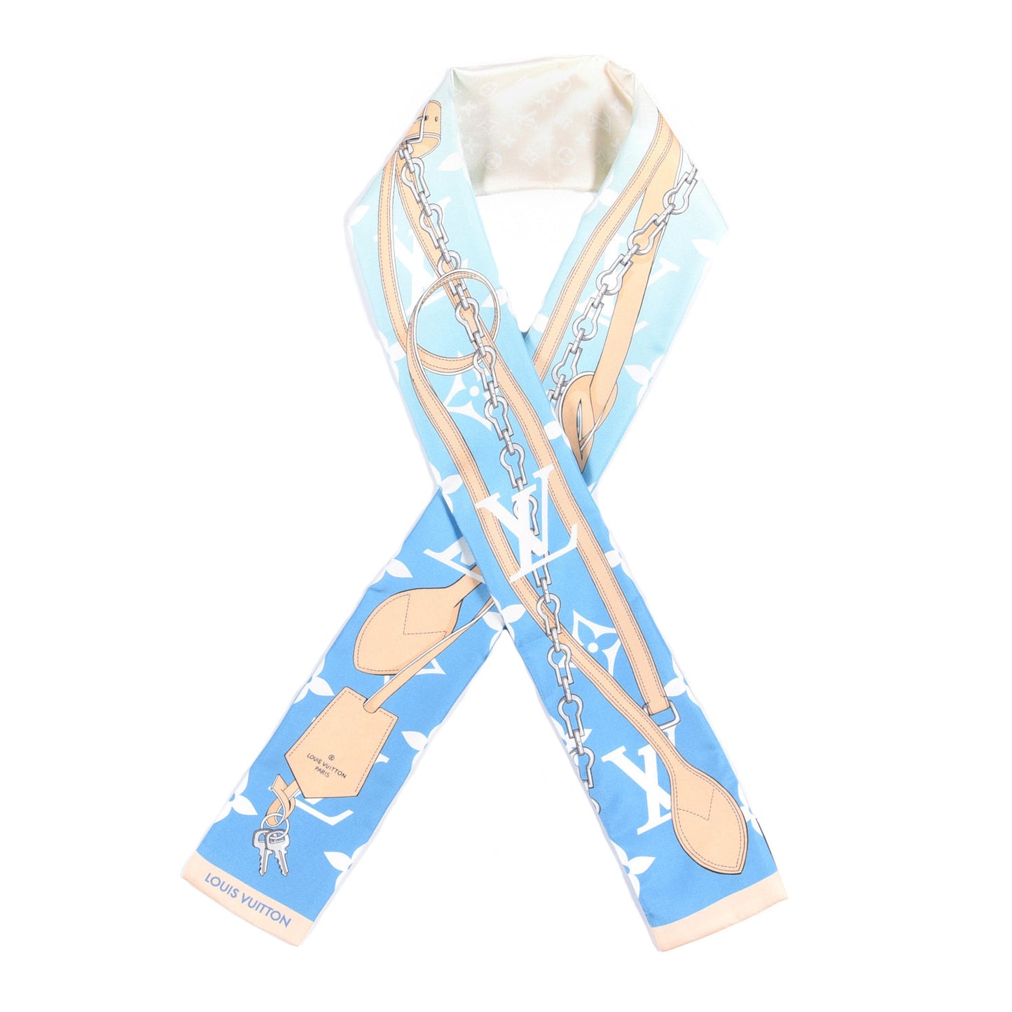 Silk Monogram Gradient By The Pool Bandeau Blue
