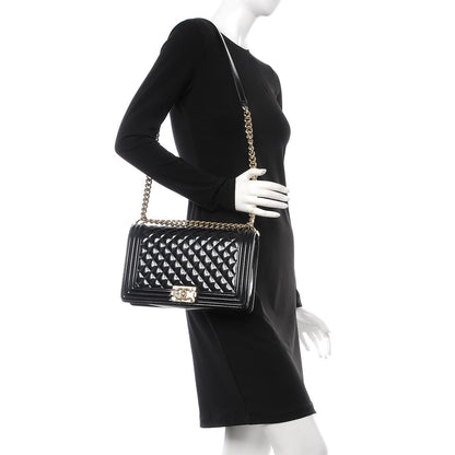 Chanel Iridescent Glazed Calfskin Quilted New Medium Boy Flap Black 2 of 8