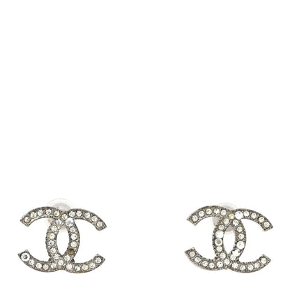 Chanel Crystal CC Earrings Silver 1 of 5