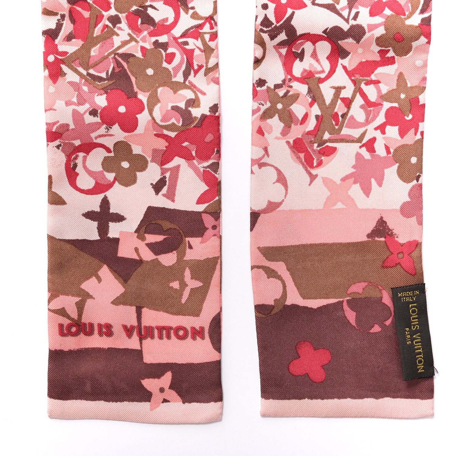 Louis Vuitton Silk Monogram Watercolor Fleur Arty Bandeau Pale Pink 5 of 5