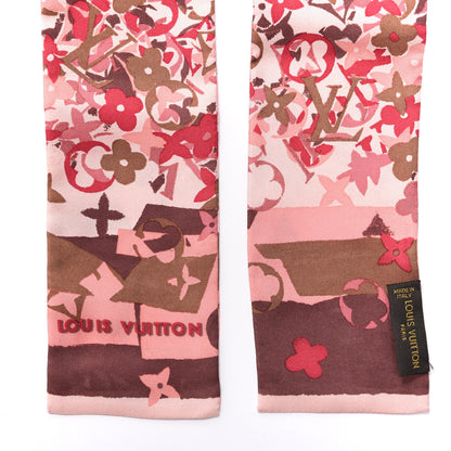 Louis Vuitton Silk Monogram Watercolor Fleur Arty Bandeau Pale Pink 5 of 5