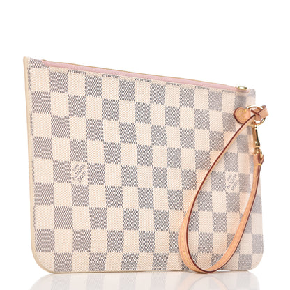Louis Vuitton Damier Azur Neverfull MM GM Pochette Rose Ballerine 6 of 16