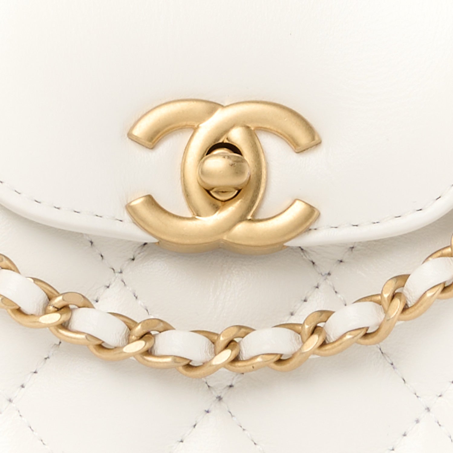 Chanel Shiny Aged Calfskin Quilted Nano Kelly Shopper White 8 of 11