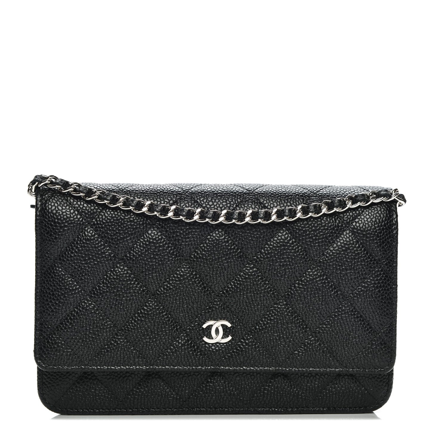 Caviar Quilted Wallet On Chain WOC Black