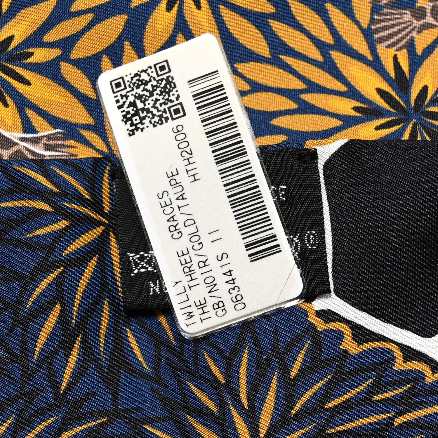 Hermes Silk Three Graces Twilly Black Gold Taupe 4 of 4