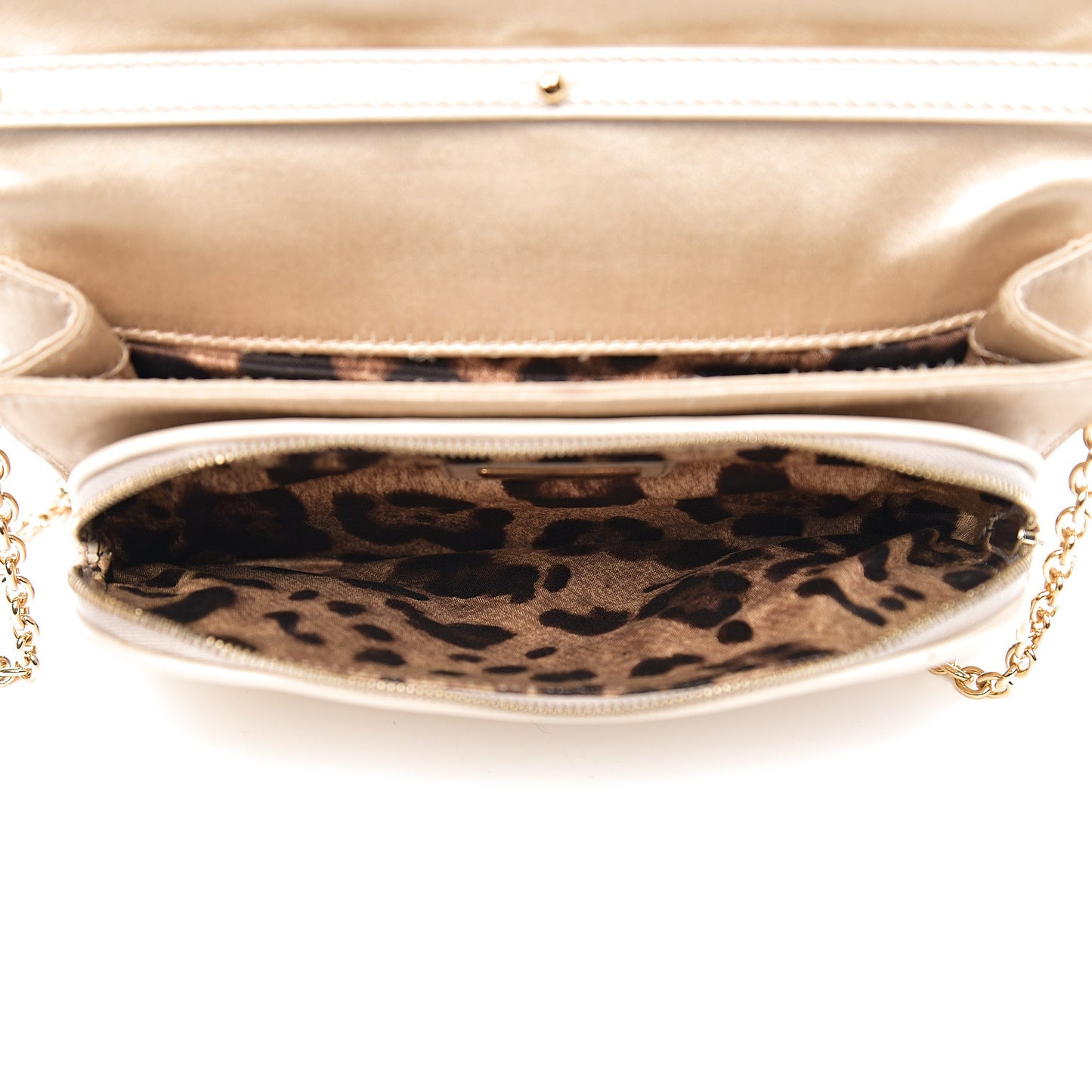 Satin Quilted Chain Clutch Light Gold