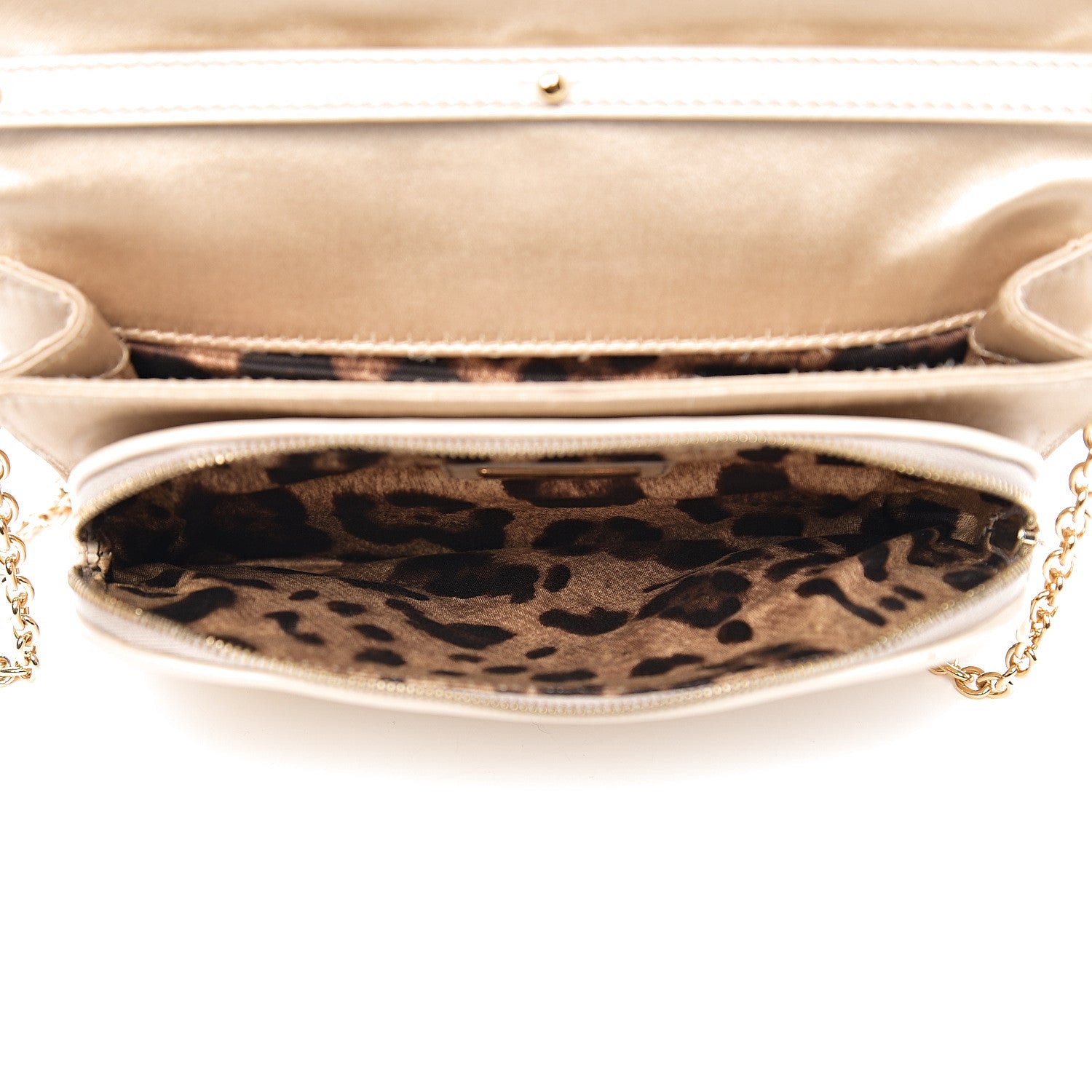 Dolce & Gabbana Satin Quilted Chain Clutch Light Gold 4 of 9