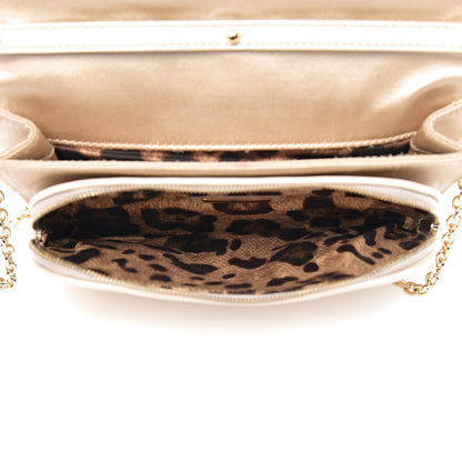 Dolce & Gabbana Satin Quilted Chain Clutch Light Gold 4 of 9