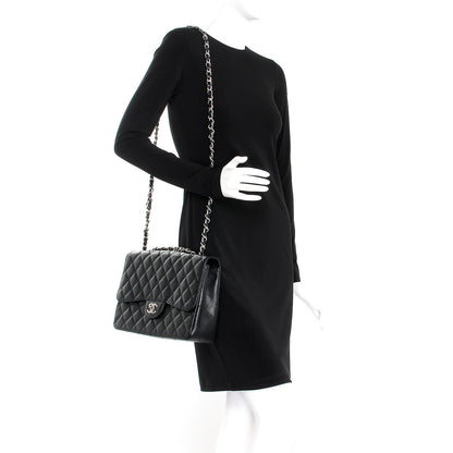 Chanel Caviar Quilted Jumbo Single Flap Black 2 of 8
