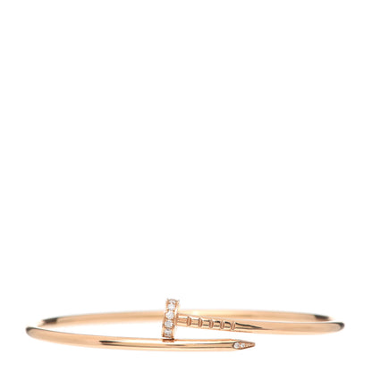 Cartier 18K Pink Gold Diamond Small Juste Un Clou Bracelet 17 1 of 4