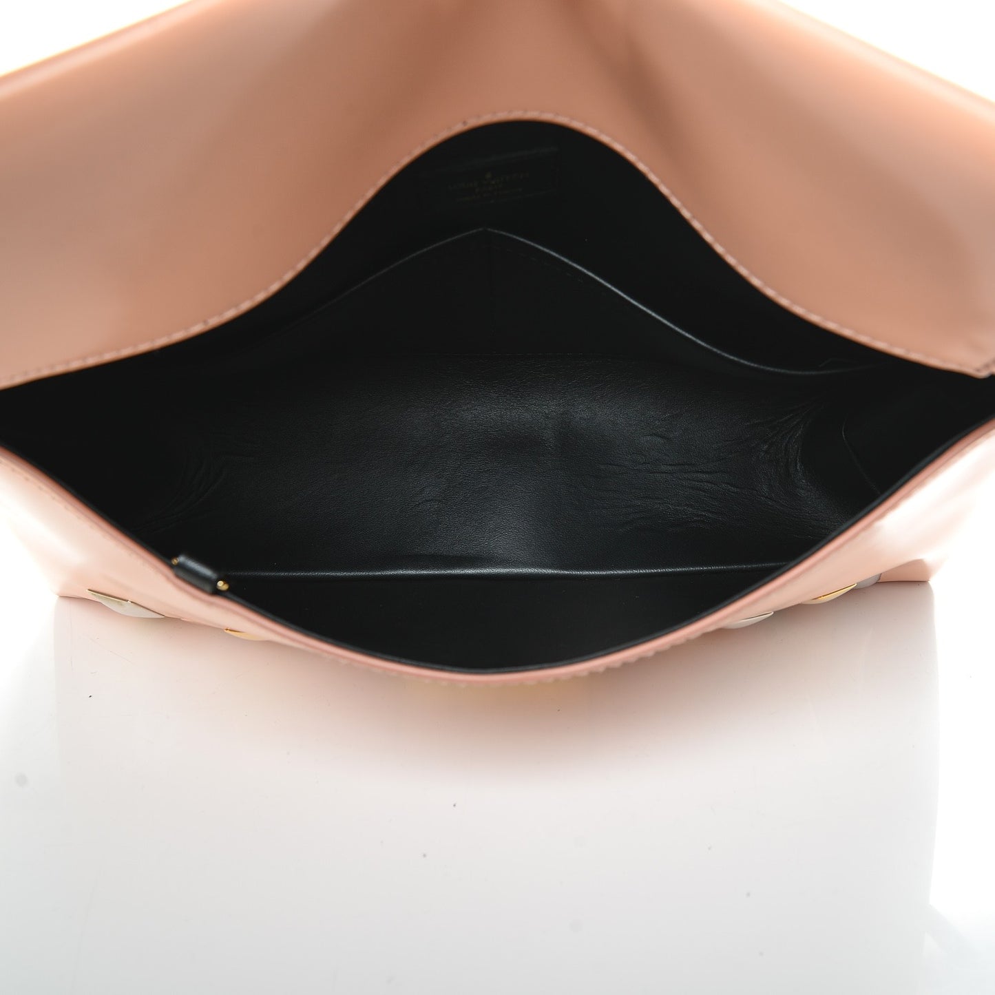 Glazed Calfskin Sac Triangle PM Saumon
