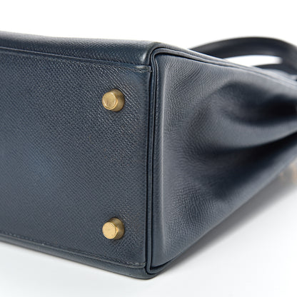 Hermes Courchevel Retourne Kelly 28 Bleu Marine 39 of 48