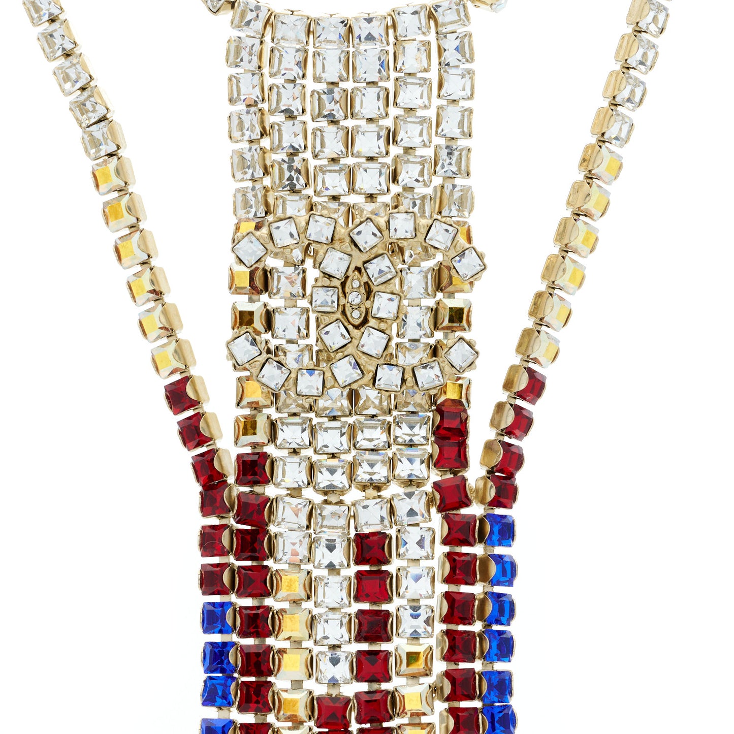 Crystal Skyline CC Necklace Blue Black Red