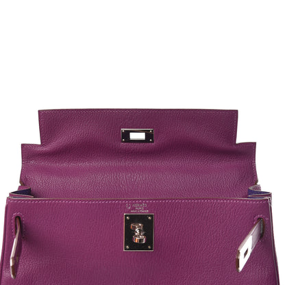 Hermes Chevre Mysore Horseshoe Kelly Retourne 28 Anemone Iris 19 of 42